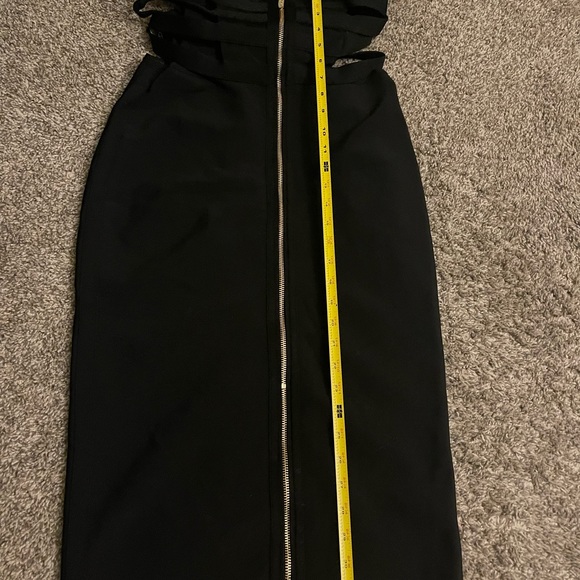 HOUSE OF CB 'Kia' Black Bandage Belted Dress L US 8-10/PN801 - Picture 10 of 10